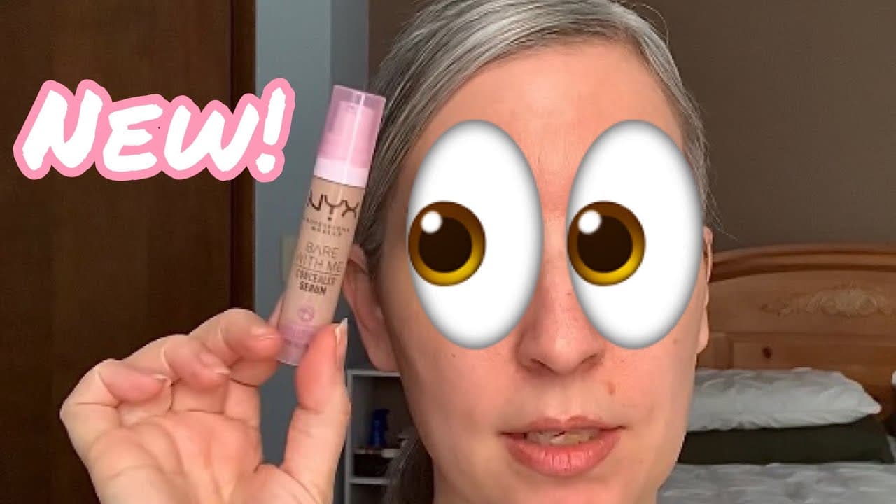 Nyx Bare With Me Concealer Serum review demo first impression over 40 makeup