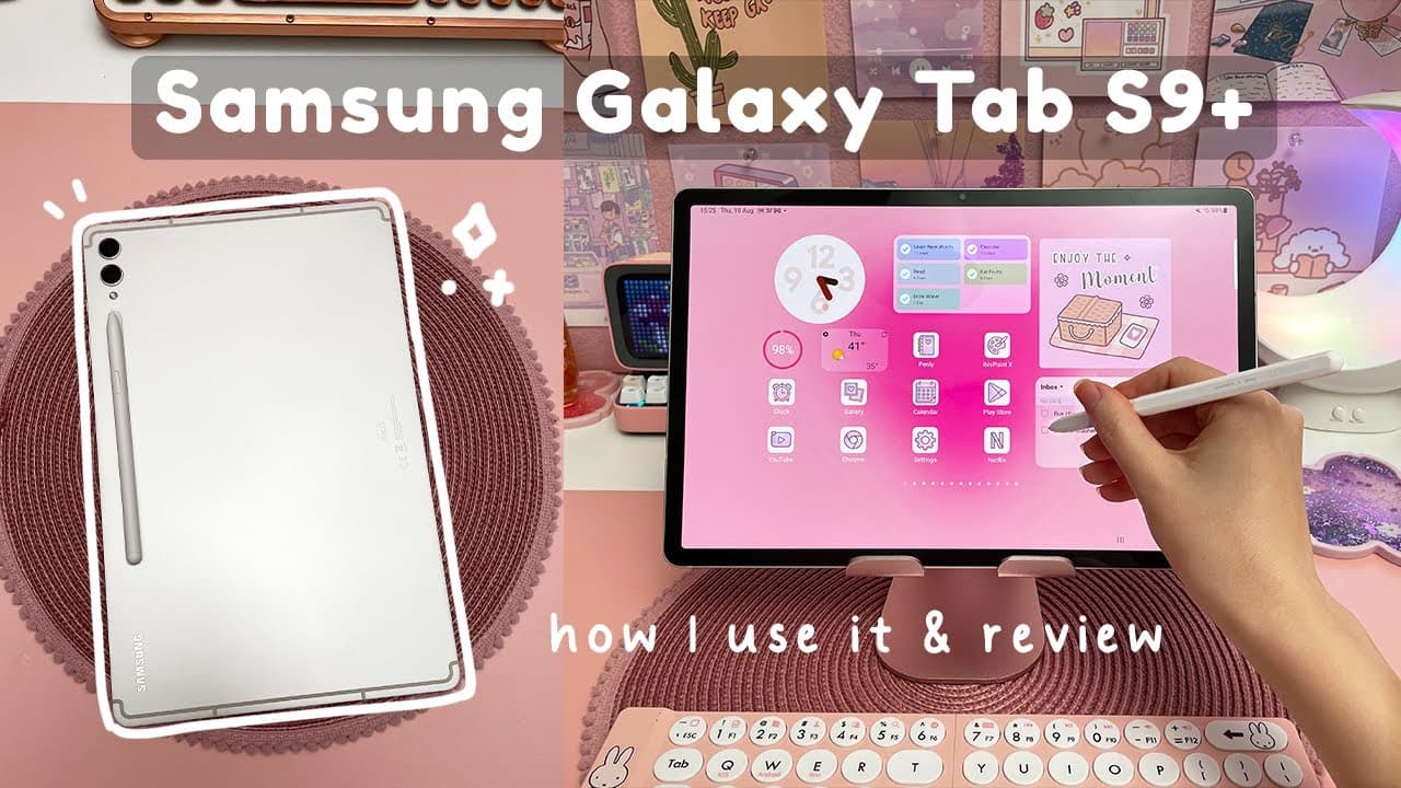 Samsung Galaxy Tab S9 Plus 💗 S9+ unboxing, review & how I use it ✏️