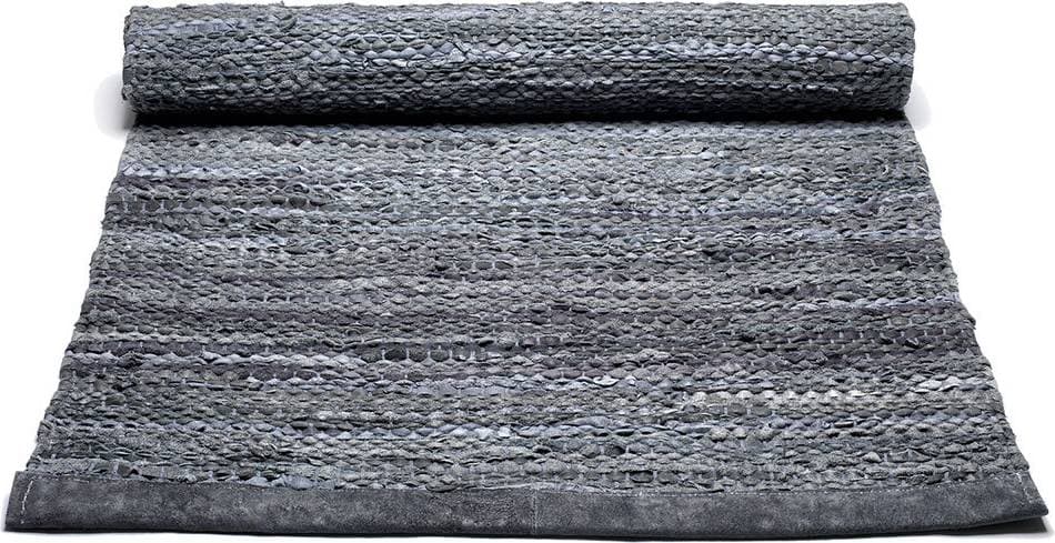 Rug Solid Leather Grå 65x135cm