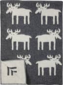 Klippan Yllefabrik Älg Filt Vit, Grå (130x180cm)