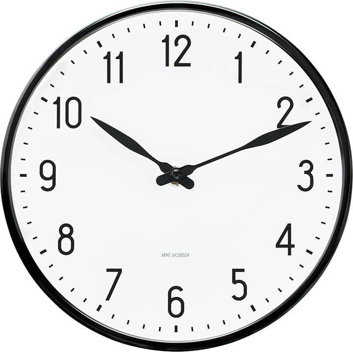 Arne Jacobsen Station Black Väggklocka 21cm