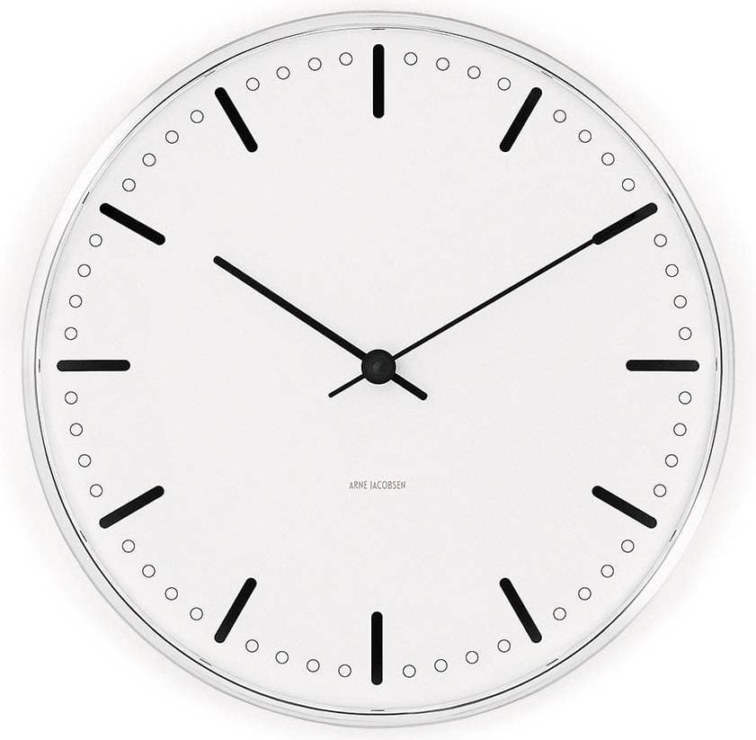 Arne Jacobsen City Hall White Väggklocka 16cm