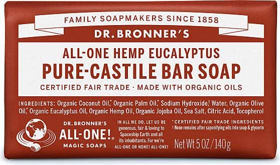 Dr. Bronners Pure Castile Bar Soap Eucalyptus 140g