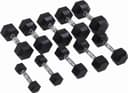 Master Fitness Rubber Chrome Hex Dumbbell 9kg