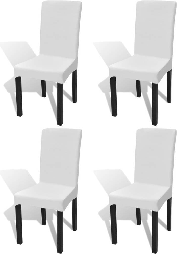 vidaXL Stretchable Stolsöverdrag Vit (45x45cm)