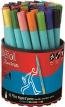 Berol Tipped Pen Colour Fine Fibre 0.6mm 42-pack