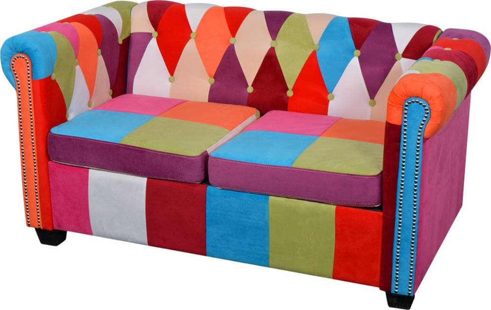 vidaXL Chesterfield Multicolor Soffa 145.5cm 2-sits