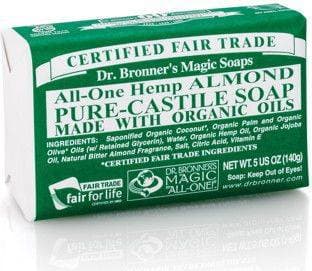 Dr. Bronners Pure-Castile Almond Bar Soap 140g