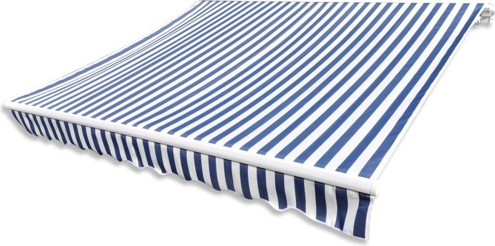 vidaXL Awning Top Sunshade 4x3m Blue/White