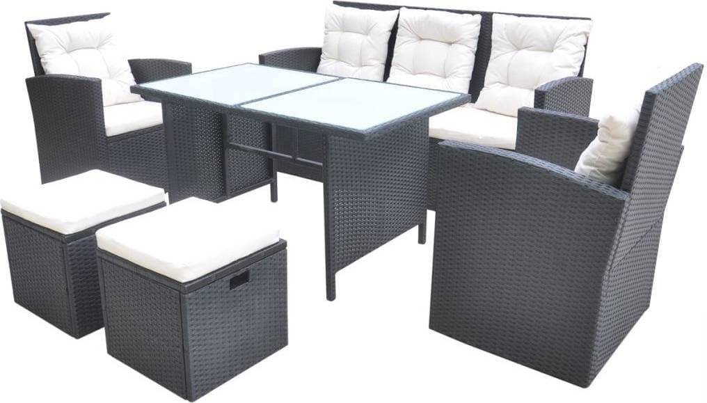 vidaXL 42643 Matgrupp, 1 Bord inkl. 2 Stolar & 1 Soffor