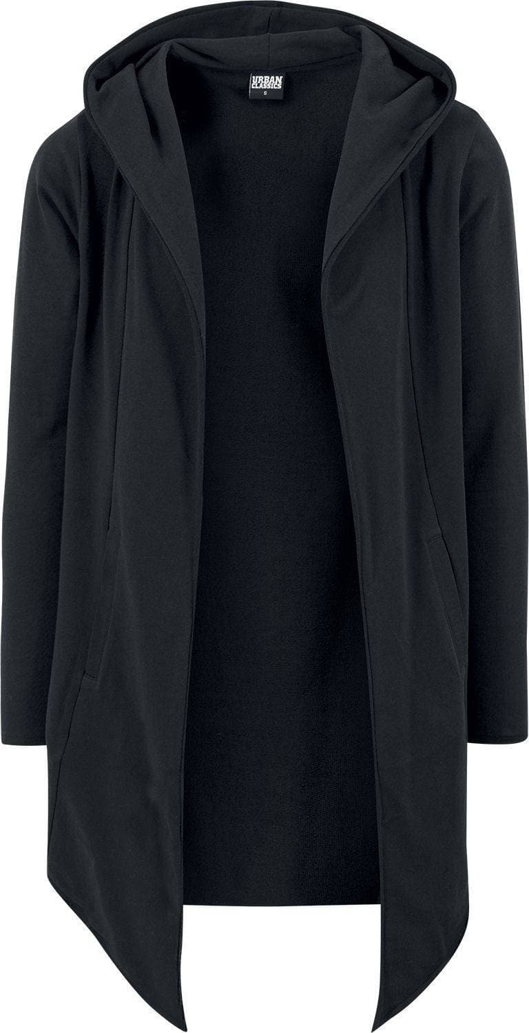 Urban Classics Long Hooded Open Edge Cardigan - Black
