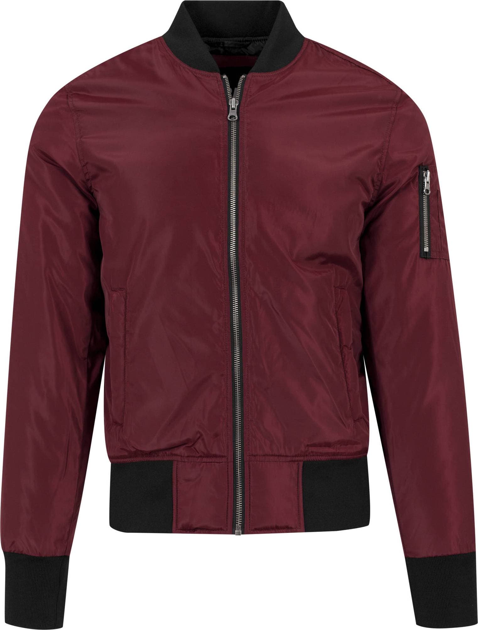 Urban Classics 2-Tone Bomber Jacket - Burgundy/Black