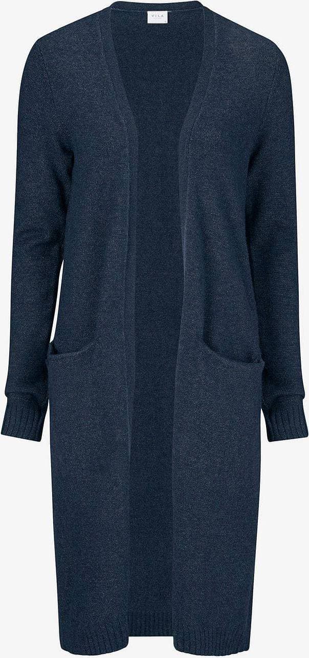 Vila Long Knitted Cardigan - Blue/Total Eclipse