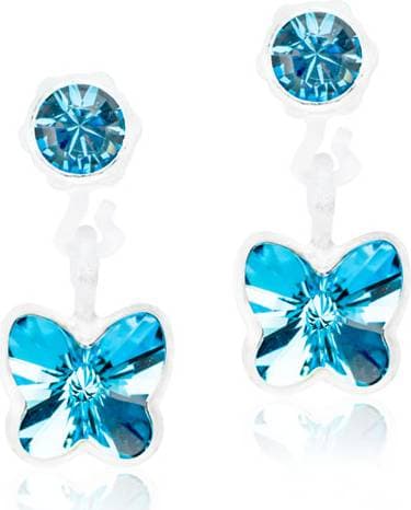 Blomdahl Pendant Butterfly Earrings - White/Silver