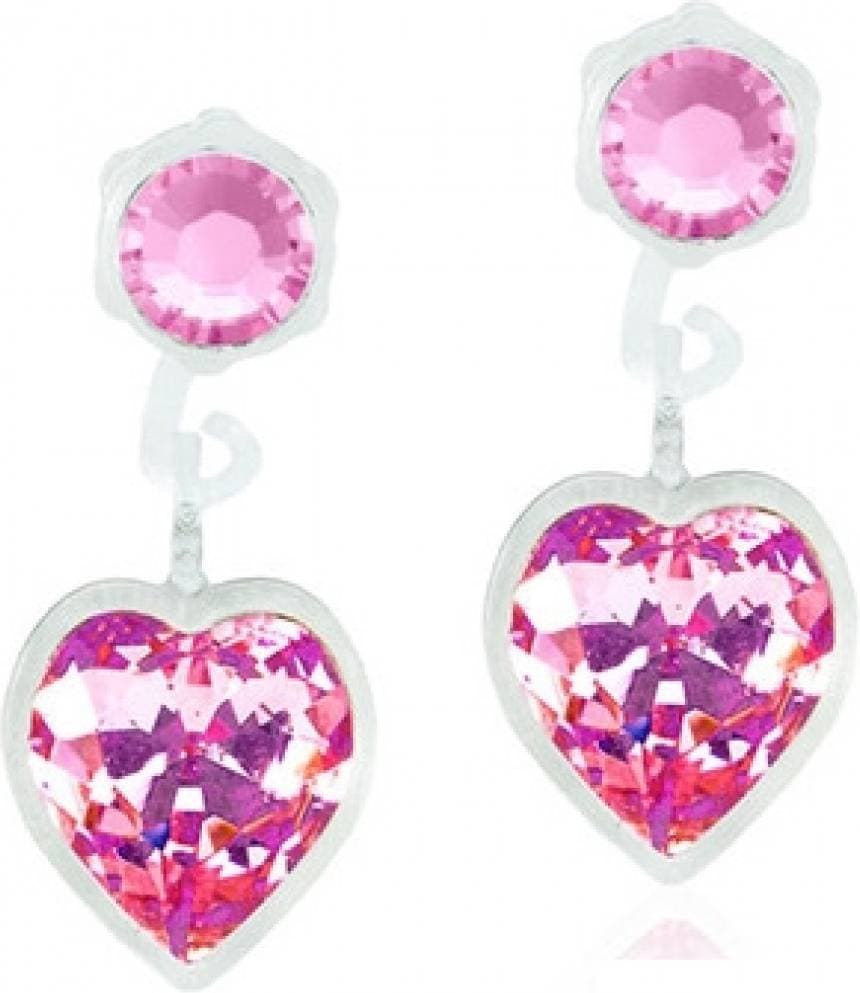 Blomdahl Pendant Heart Earrings - Silver/Light Rose