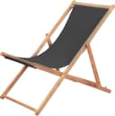 vidaXL Beach Chair - Foldable, Wood/Textile, Beige