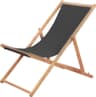 vidaXL Beach Chair - Foldable, Wood/Textile, Beige