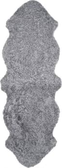 Skinnwille Curly Grå, Silver 60x180cm