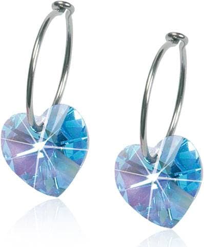 Blomdahl Heart Earrings - Silver/Blue