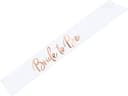 PartyDeco Sash Bride to Be White/Gold (SWP6-008)