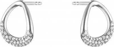 Georg Jensen Offspring Earrings - Silver/Diamonds