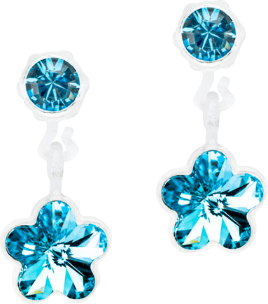 Blomdahl Flower Earrings - White/Blue