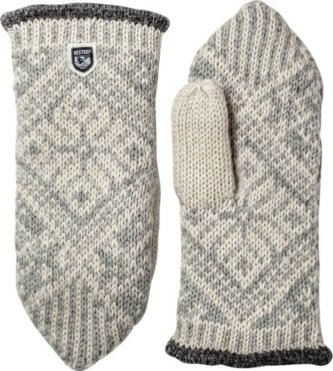 Hestra Nordic Wool Mitt - Grey/Offwhite