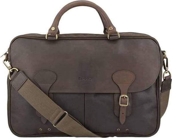 Barbour Wax Leather Briefcase - Olive