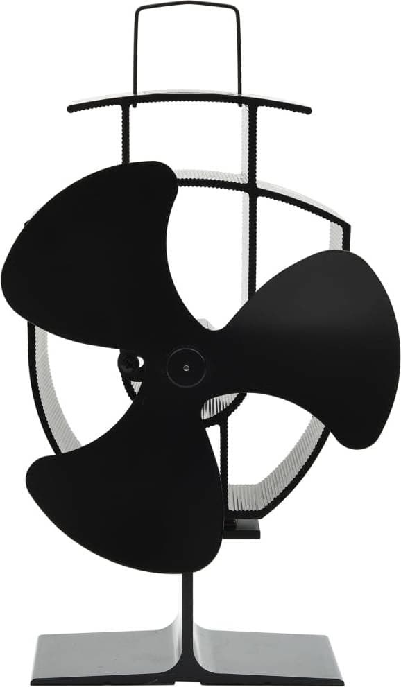 vidaXL Heat Powered Stove Fan 3 Blades Black