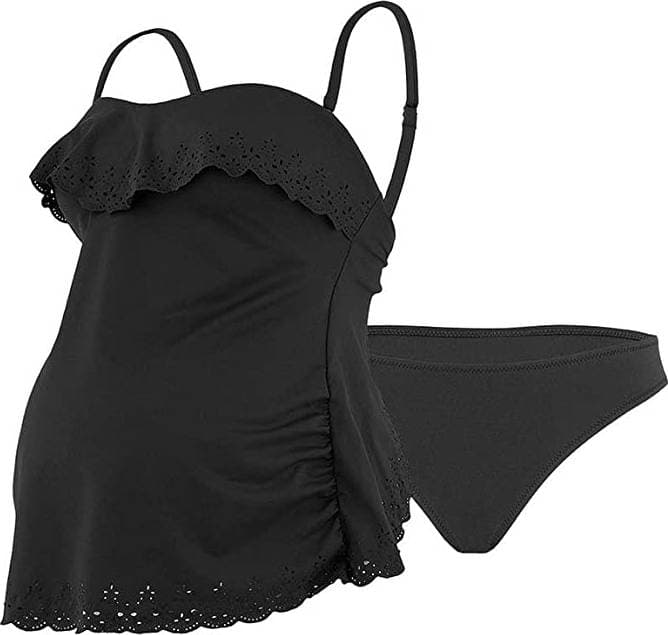 Cache Coeur Bloom Maternity Tankini Black