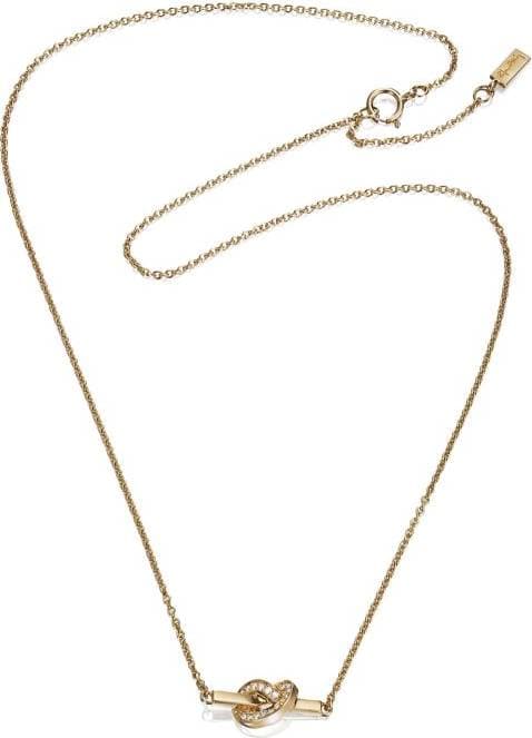 Efva Attling Love Knot & Stars Necklace - Gold/Diamonds