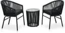 vidaXL 48138 - Black Caféset, 1 Bord inkl. 2 Stolar