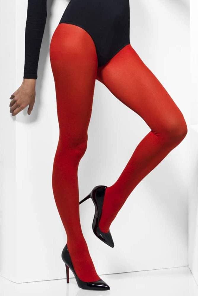 Smiffys Opaque Tights Red