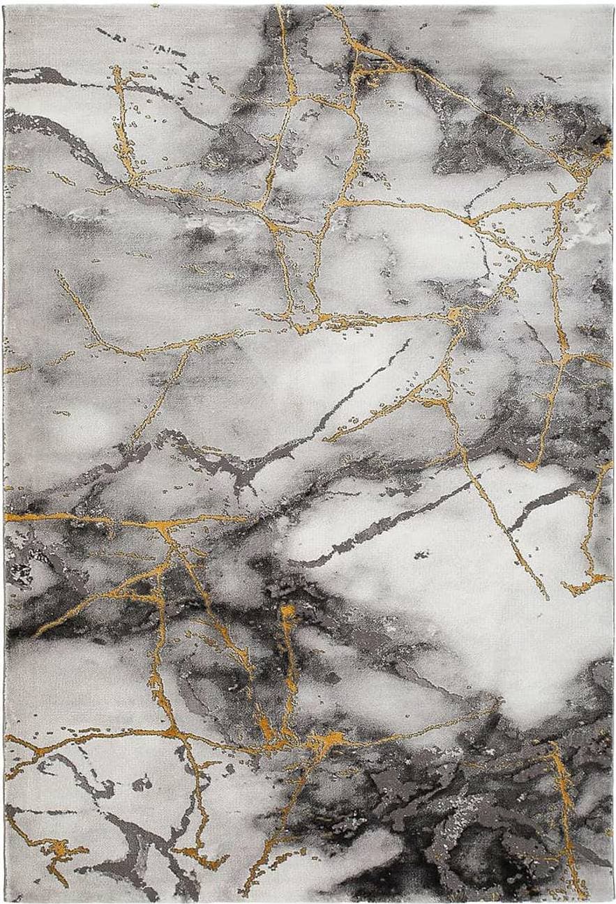 Arkiio Ciril Grå, Guld 160x230cm