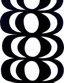 Marimekko Kaivo Metervara Black/White (88x145cm)