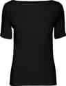 Vero Moda Panda Boat Neck Short Sleeved Top - Black
