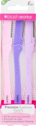 Brushworks Precision Eyebrow Razor 3pcs