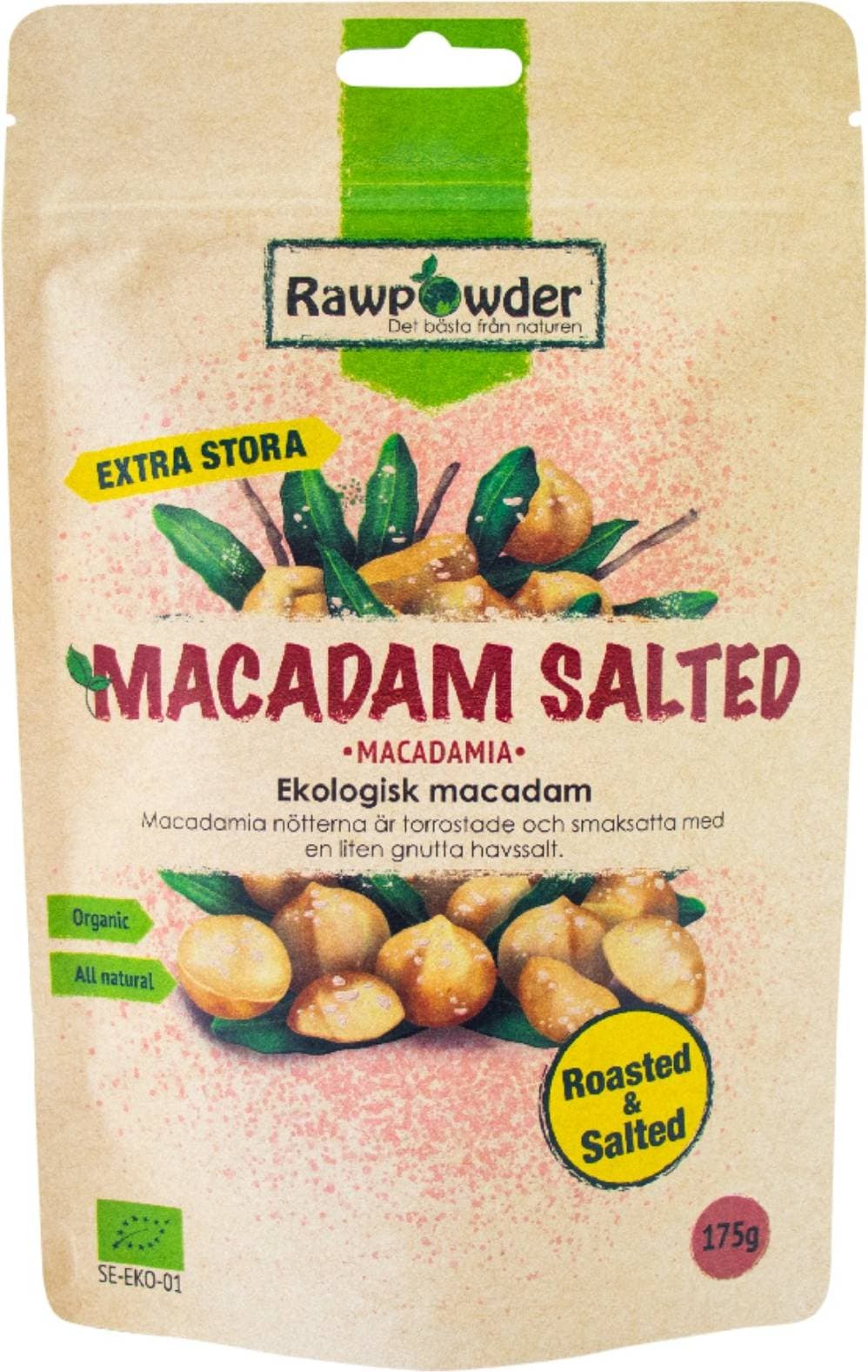 Rawpowder Organic Macadam Salted 175g 1pack
