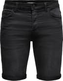 Only & Sons Life Reg Jog Denim Shorts - Black/Black Denim