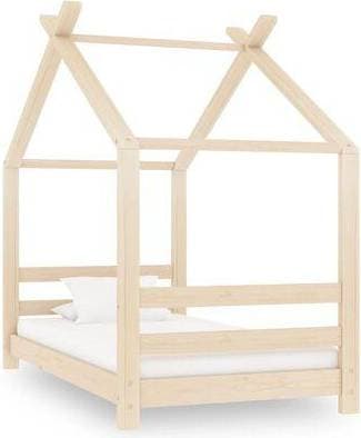 vidaXL Barnsäng grå Massiv Furu 70x140cm