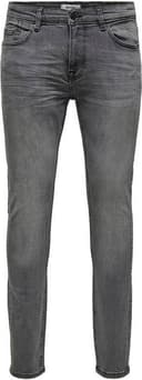 Only & Sons Warp Skinny Fit Jeans - Grey/Grey Denim