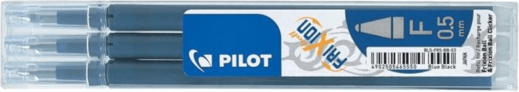 Pilot Frixion Ball Clicker Blue F 0.5mm Refill 3pcs