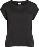Vila Rounded Short Sleeve Top - Black