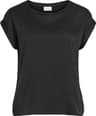 Vila Rounded Short Sleeve Top - Black