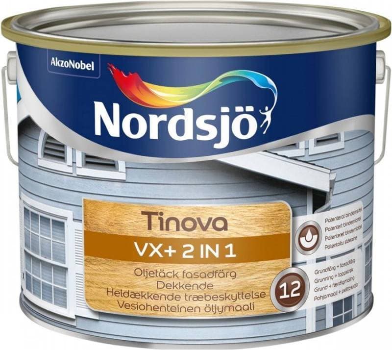 Nordsjö Tinova VX+ 2in1 Träfasadsfärg White 10L