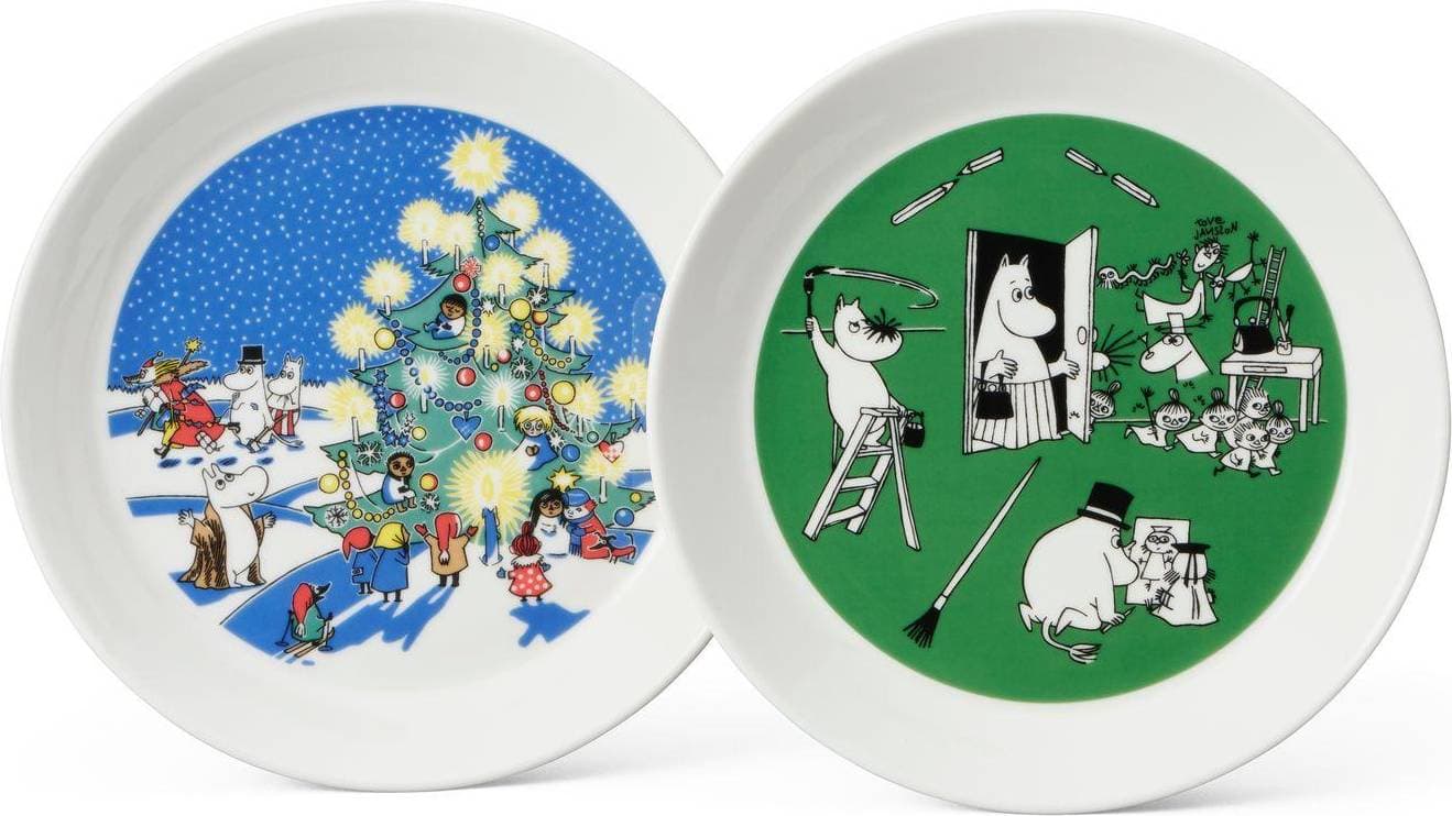 Arabia Moomin Teckning & Jul Assiett 19cm 2st