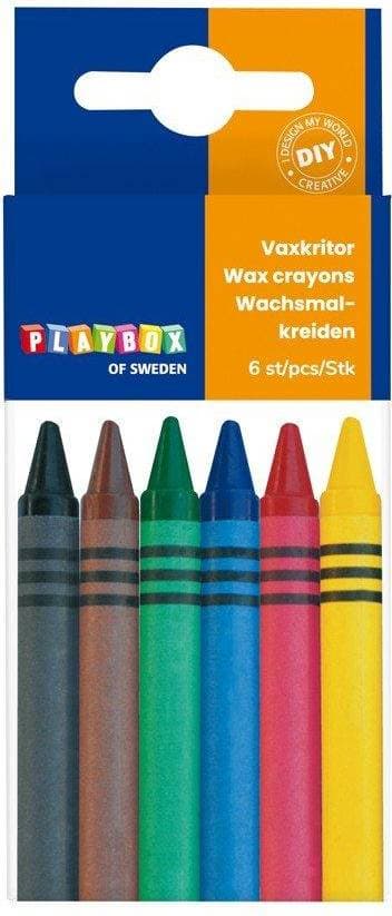 PlayBox Wax Crayons 6-pack