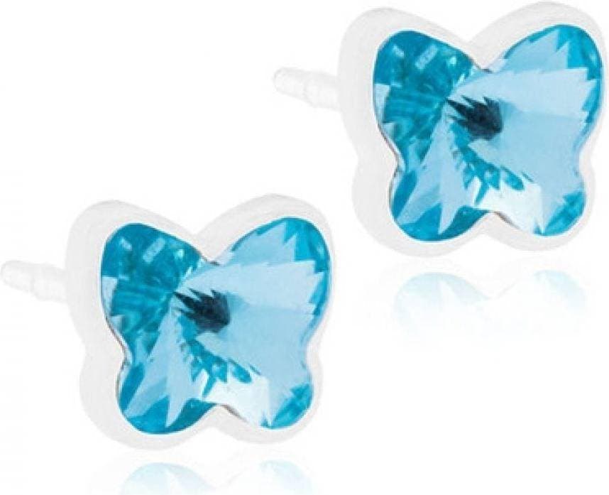 Blomdahl Butterfly Earrings - White/Aquamarine