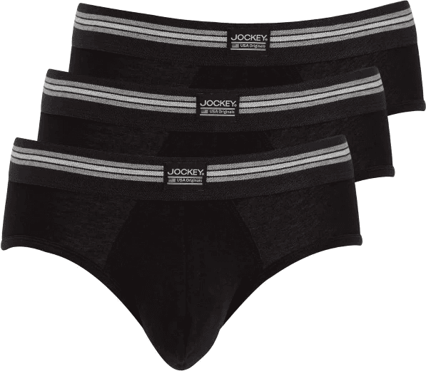 Jockey Cotton Stretch Brief 3-pack - Black