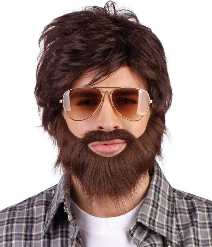 Vegaoo Dude med Skägg Peruk